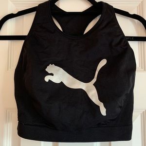 Puma large logo black sports bra Size XL